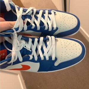 Jordan Blue and White High-Top Sneakers